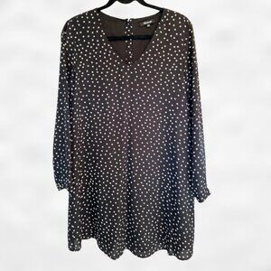Madewell black silk star scatter dress